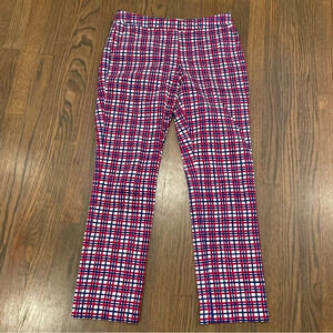 Diane Von Furstenberg Straight Leg Plaid Trousers Pants size 6